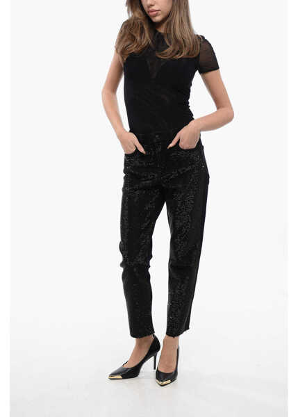 Blugi drepti AllSaints Straight Leg Rali Jeans Embellished With Rhinestones 16Cm Black Femei (BM 16804821) 4