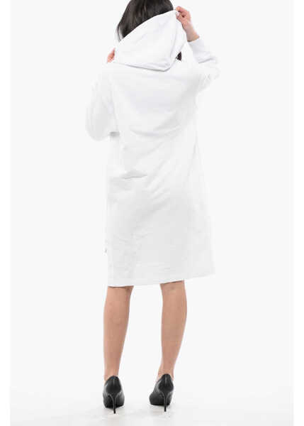 Rochii scurte Diesel Asymmetrical Cut D-Ilse Italico Sweat Dress With Side Split White Femei (BM 16804860) 2