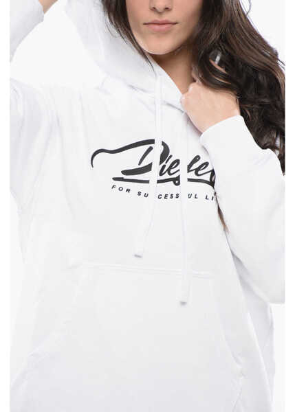 Rochii scurte Diesel Asymmetrical Cut D-Ilse Italico Sweat Dress With Side Split White Femei (BM 16804860) 3