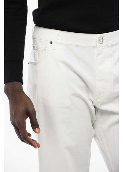 Blugi drepti CORNELIANI Id Luxury Denim Ton-Sur-Ton Embroidered Denims White Barbati (BM 16804938) 2