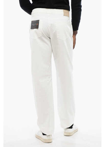 Blugi drepti CORNELIANI Id Luxury Denim Ton-Sur-Ton Embroidered Denims White Barbati (BM 16804938) 4