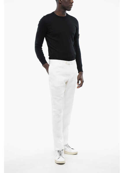 Pantaloni casual CORNELIANI Linen Leader Pants White Barbati (BM 16804941) 3