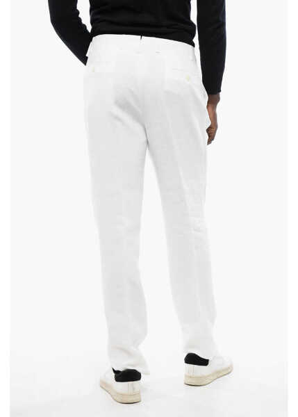 Pantaloni casual CORNELIANI Linen Leader Pants White Barbati (BM 16804941) 4