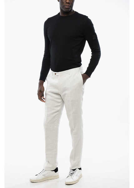 Pantaloni casual CORNELIANI Linen Academy Pants White Barbati (BM 16804947) 3