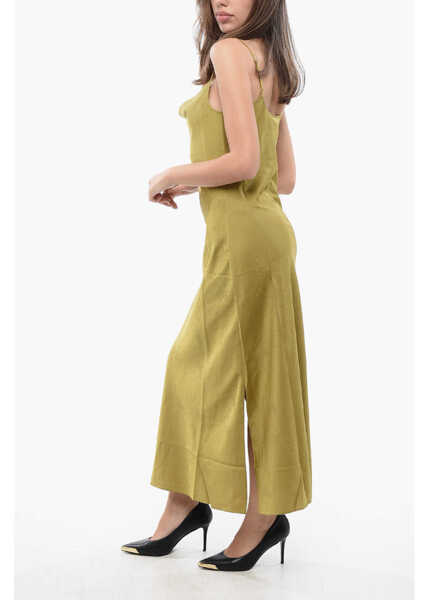 Rochii lungi AllSaints Jacquard Motif Satin Hadley Slip Dress Green Femei (BM 16804998) 2