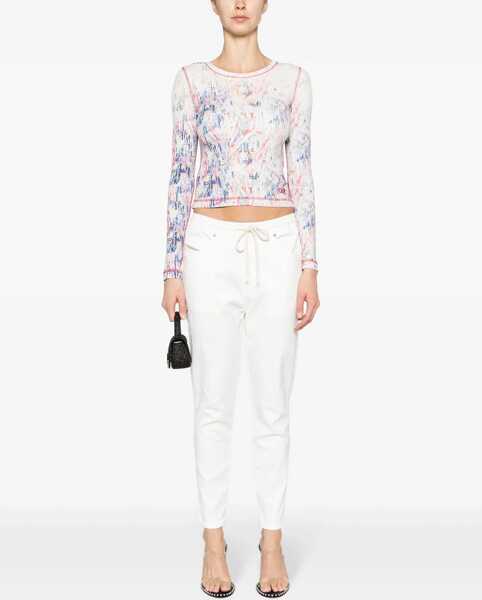 Blugi drepti Diesel Light Washed 2041 D-Fayza Jogg Jeans With Drawstring Waist White Femei (BM 16805043) 2