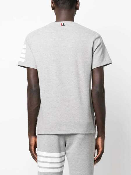 Tricouri Thom Browne T-Shirt horizontal bands LT GREY Barbati (BM 16805142) 4