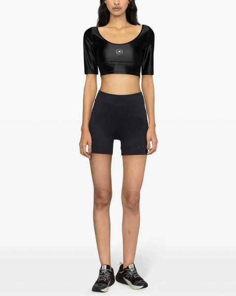 Bluze adidas Stella Mccartney Cropped Top With Contrast Logo Black Femei (BM 16805274) 2