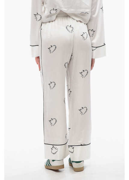 Pantaloni casual AllSaints Satin Sofi Casual Pants With Drawstring Waist Black & White Femei (BM 16805307) 2