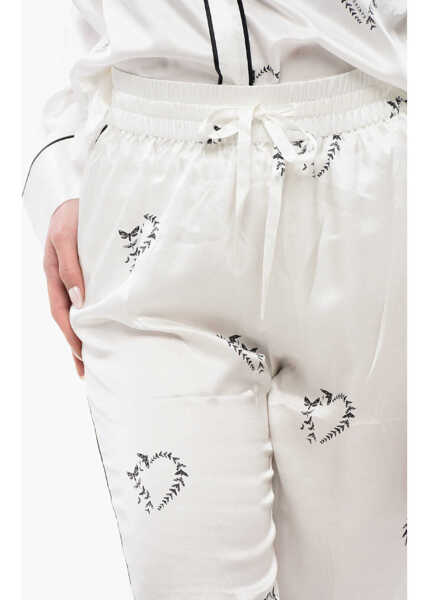 Pantaloni casual AllSaints Satin Sofi Casual Pants With Drawstring Waist Black & White Femei (BM 16805307) 3