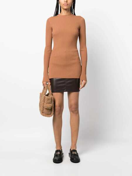 Pulovere Nanushka Ribbed Bardia Sweater With Side Slits Brown Femei (BM 16805316) 2