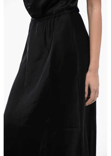 Fuste lungi Nanushka Satin Zarina Skirt With Elastic Waistband Black Femei (BM 16805328) 2