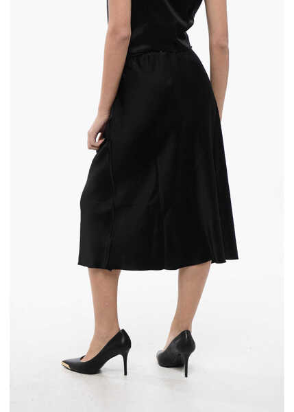 Fuste lungi Nanushka Satin Zarina Skirt With Elastic Waistband Black Femei (BM 16805328) 3