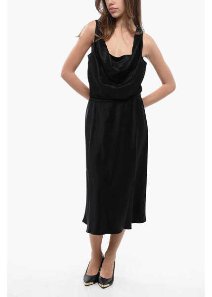 Fuste lungi Nanushka Satin Zarina Skirt With Elastic Waistband Black Femei (BM 16805328) 4