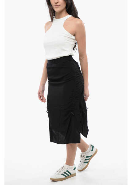 Fuste lungi MCQ Alexander McQueen Draped Pencil Skirt With Double Side Splits Black Femei (BM 16805337) 4