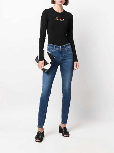 Blugi skinny Diesel Mid Waist 2017 Slandy Super Skinny Fit Jeans 12Cm L32 Blue Femei (BM 16805343) 2