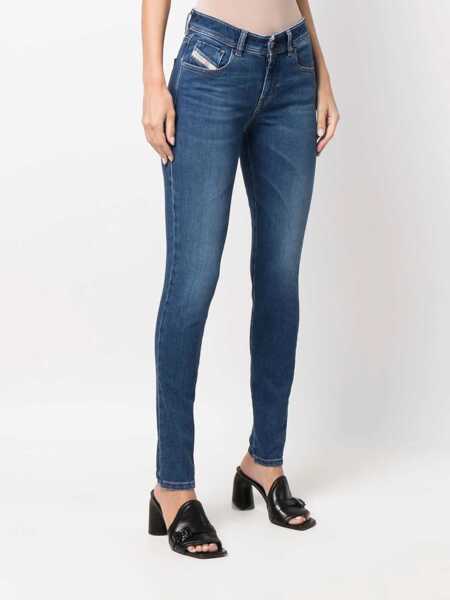 Blugi skinny Diesel Mid Waist 2017 Slandy Super Skinny Fit Jeans 12Cm L32 Blue Femei (BM 16805343) 3