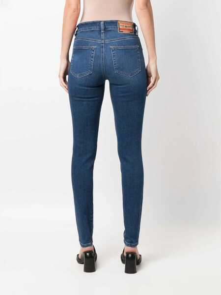 Blugi skinny Diesel Mid Waist 2017 Slandy Super Skinny Fit Jeans 12Cm L32 Blue Femei (BM 16805343) 4