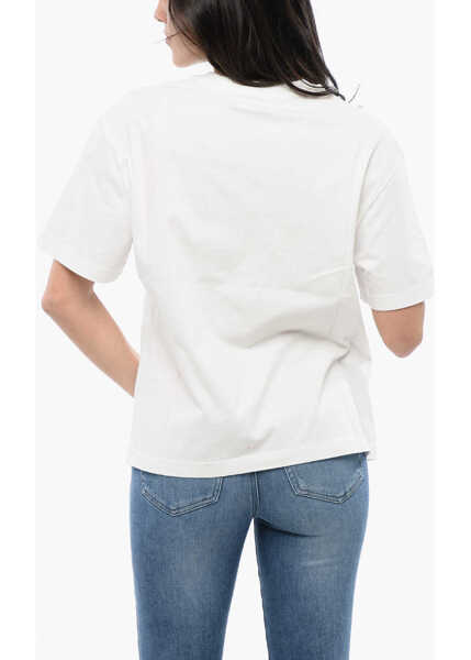 Tricouri Diesel Red Tag Cotton Crew-Neck T-Danny-Poff T-Shirt With Frontal P White Femei (BM 16805352) 2