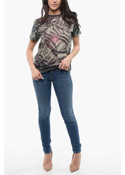 Tricouri Diesel Red Tag Tie Dye Effect T-Regs-N6 Crew-Neck T-Shirt Military Green Femei (BM 16805355) 4