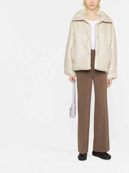 Jachete Nanushka Faux Leather Hide Jacket Wth Snap Buttons Beige Femei (BM 16805463) 2