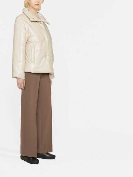 Jachete Nanushka Faux Leather Hide Jacket Wth Snap Buttons Beige Femei (BM 16805463) 3