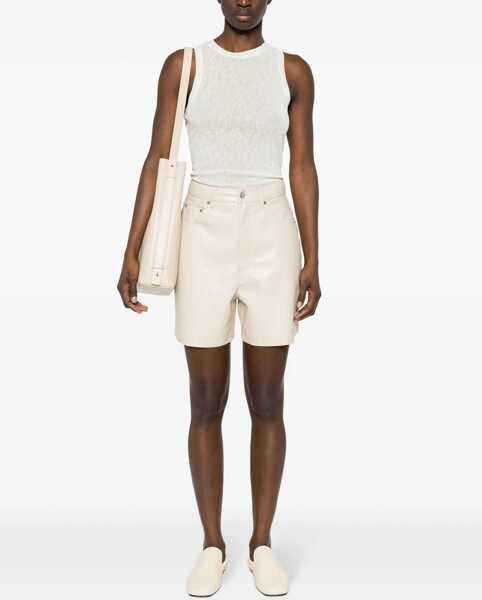 Pantaloni scurti Nanushka High Waist Faux Leather Zosha Shorts Beige Femei (BM 16805466) 2