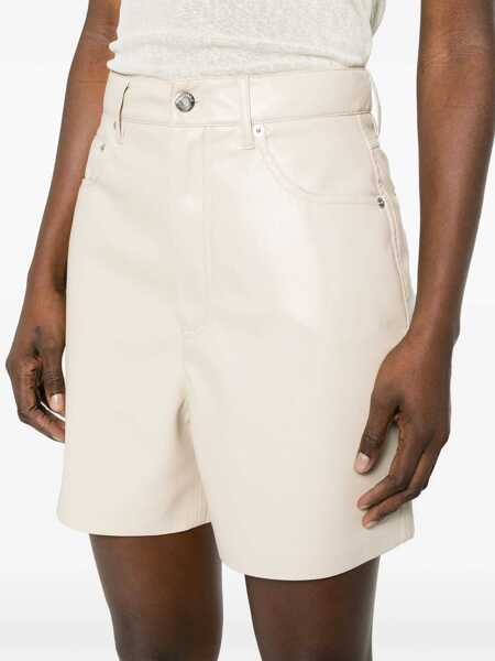 Pantaloni scurti Nanushka High Waist Faux Leather Zosha Shorts Beige Femei (BM 16805466) 5