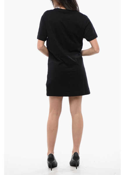 Rochii scurte Diesel Cotton Crew-Neck D-Egor Tee Dress With Contrast Print Black Femei (BM 16805478) 2