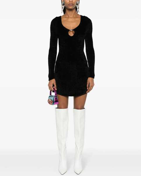 Rochii scurte Diesel Red Tag Velvet M-Coleen Mini Dress With Frontal Cut-Out Deta Black Femei (BM 16805484) 2