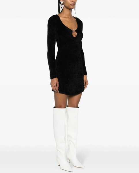 Rochii scurte Diesel Red Tag Velvet M-Coleen Mini Dress With Frontal Cut-Out Deta Black Femei (BM 16805484) 3