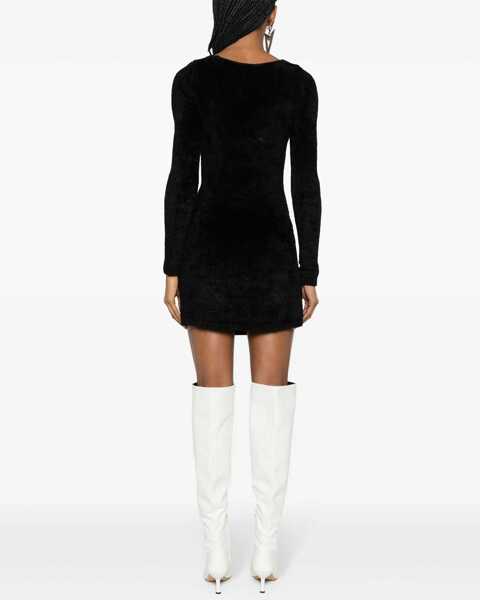 Rochii scurte Diesel Red Tag Velvet M-Coleen Mini Dress With Frontal Cut-Out Deta Black Femei (BM 16805484) 4