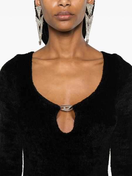 Rochii scurte Diesel Red Tag Velvet M-Coleen Mini Dress With Frontal Cut-Out Deta Black Femei (BM 16805484) 5