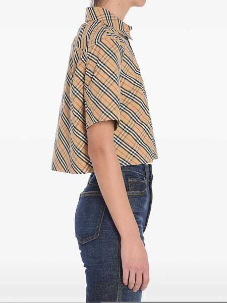 Camasi Burberry Check Cropped Shirt BEIGE Femei (BM 16805583) 2