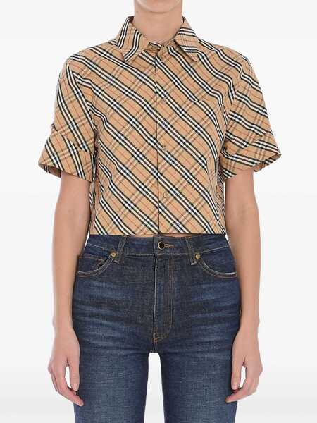 Camasi Burberry Check Cropped Shirt BEIGE Femei (BM 16805583) 1