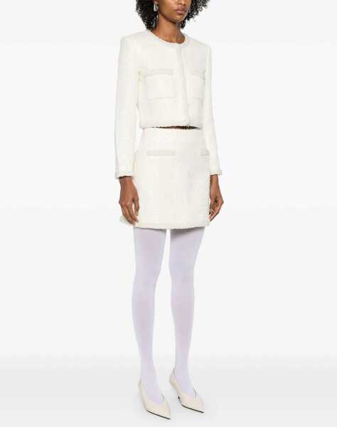 Fuste Self-Portrait Boucl Mini Skirt CREAM Femei (BM 16805601) 3