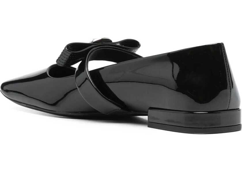 Balerini Versace Patent Leather Ballerina Gianni Ribbon BLACK Femei (BM 16805724) 3