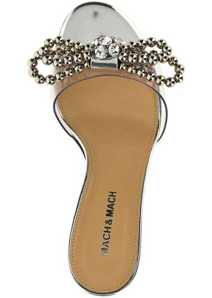 Sandale MACH & MACH Sandals with bow TRASP SILVER Femei (BM 16806060) 4