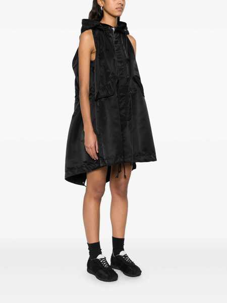 Bluze de trening Sacai Sacai Nylon Twill Hoodie Vest Clothing Black Femei (BM 16807007) 3