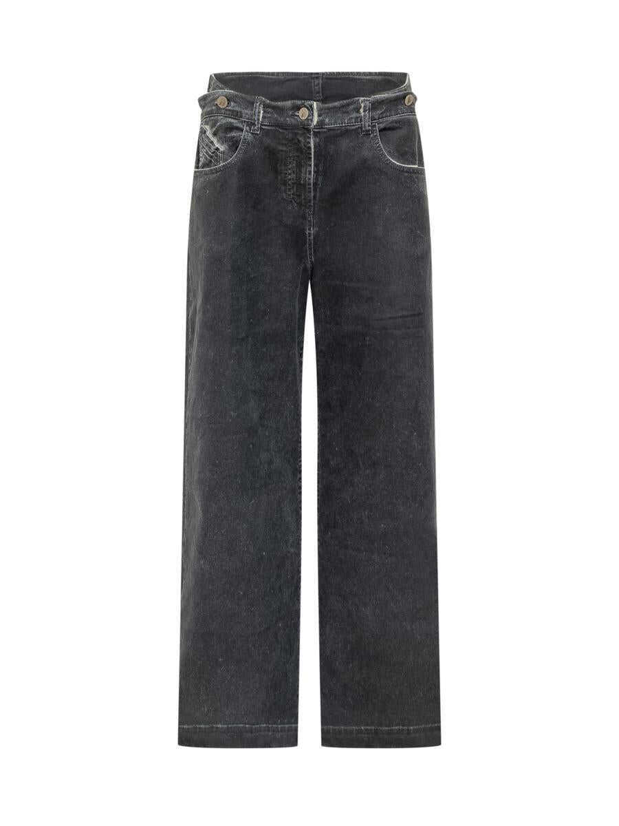 Blugi THE ATTICO The Attico Canvas Logo Pants Black Femei (BM 16807070) 1