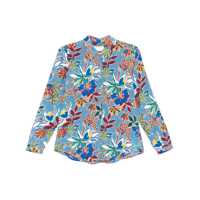 Camasi 'Meudon' Light Blue Shirt With All-Over Floral Print In Silk Woman Femei