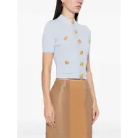 Cardigane Balmain Dama - Cardigane Balmain Balmain 4-Pocket Knitted Cardigan PALE BLUE Femei (BM 16807235) - B-mall.ro