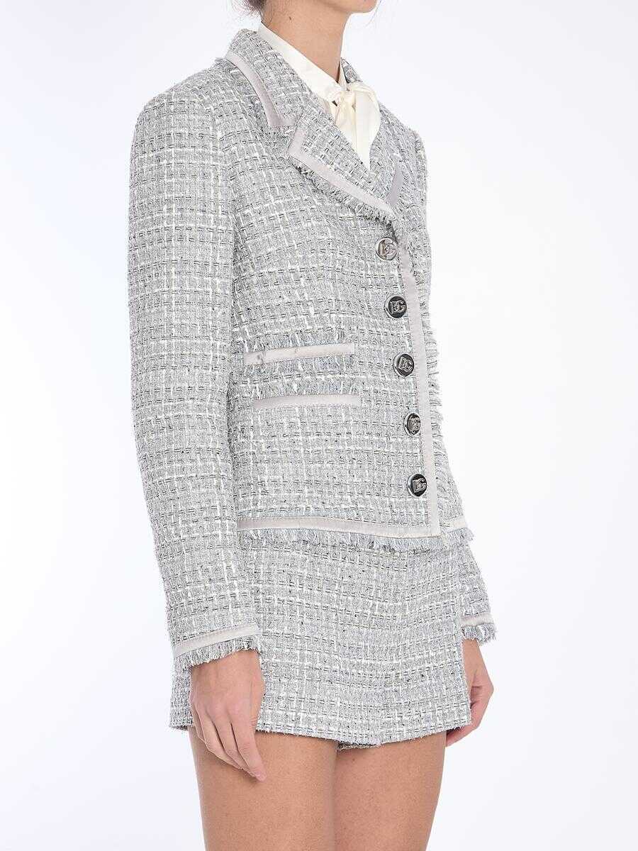 Geci Dolce & Gabbana Jacket In Grey Lam Boucl GREY Femei (BM 16807733) 2