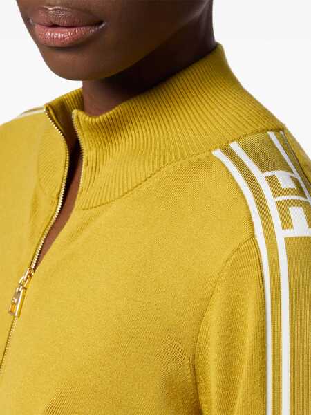 Pulovere Elisabetta Franchi Tricot yellow sweater with logo Yellow Femei (BM 16809425) 5