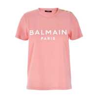 Tricouri Balmain Gold Button T-Shirt Femei
