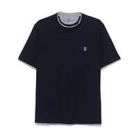 Tricouri Brunello Cucinelli Logo Layered T-Shirt Barbati