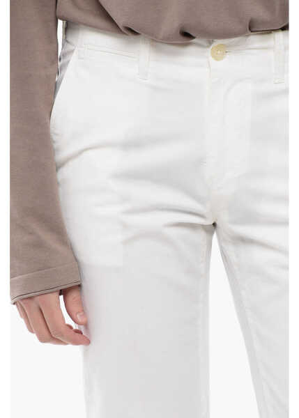 Pantaloni casual CORNELIANI Id Stretch Cotton Straight Leg Chinos Pants White Barbati (BM 16814904) 3