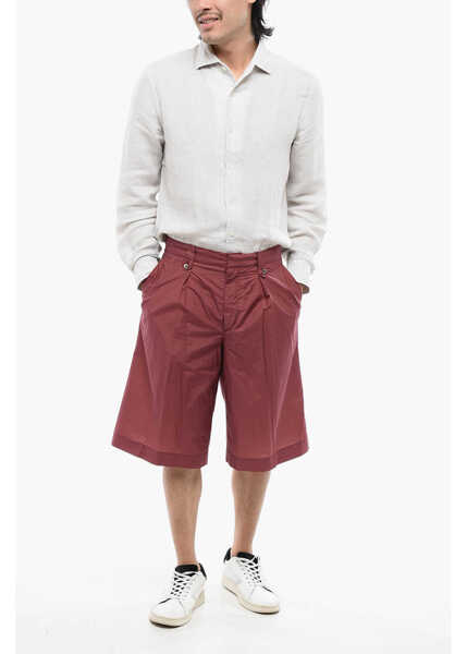 Pantaloni scurti CORNELIANI Blended Cotton Shorts With Hidden Fastening Red Barbati (BM 16814913) 4
