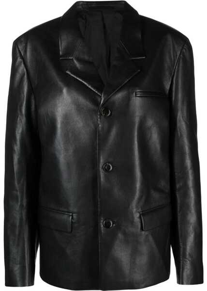 Sacouri Nanushka Center Vent Faux Leather Rox Blazer Black Barbati (BM 16814931) 1