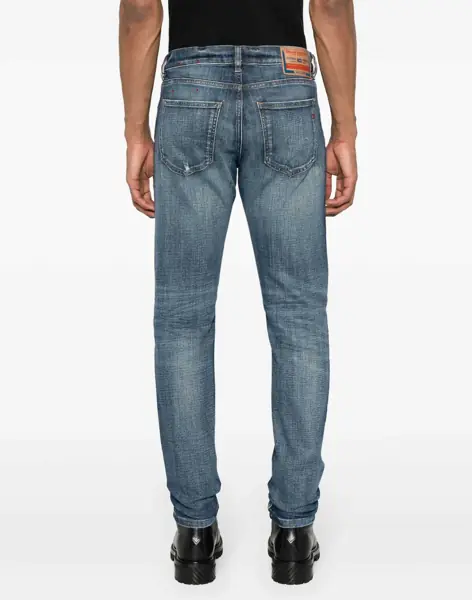 Blugi slim fit Diesel Mid Waist Slim Fit 2019 D-Strukt Jeans 16Cm L.32 Blue Barbati (BM 16814940) 4